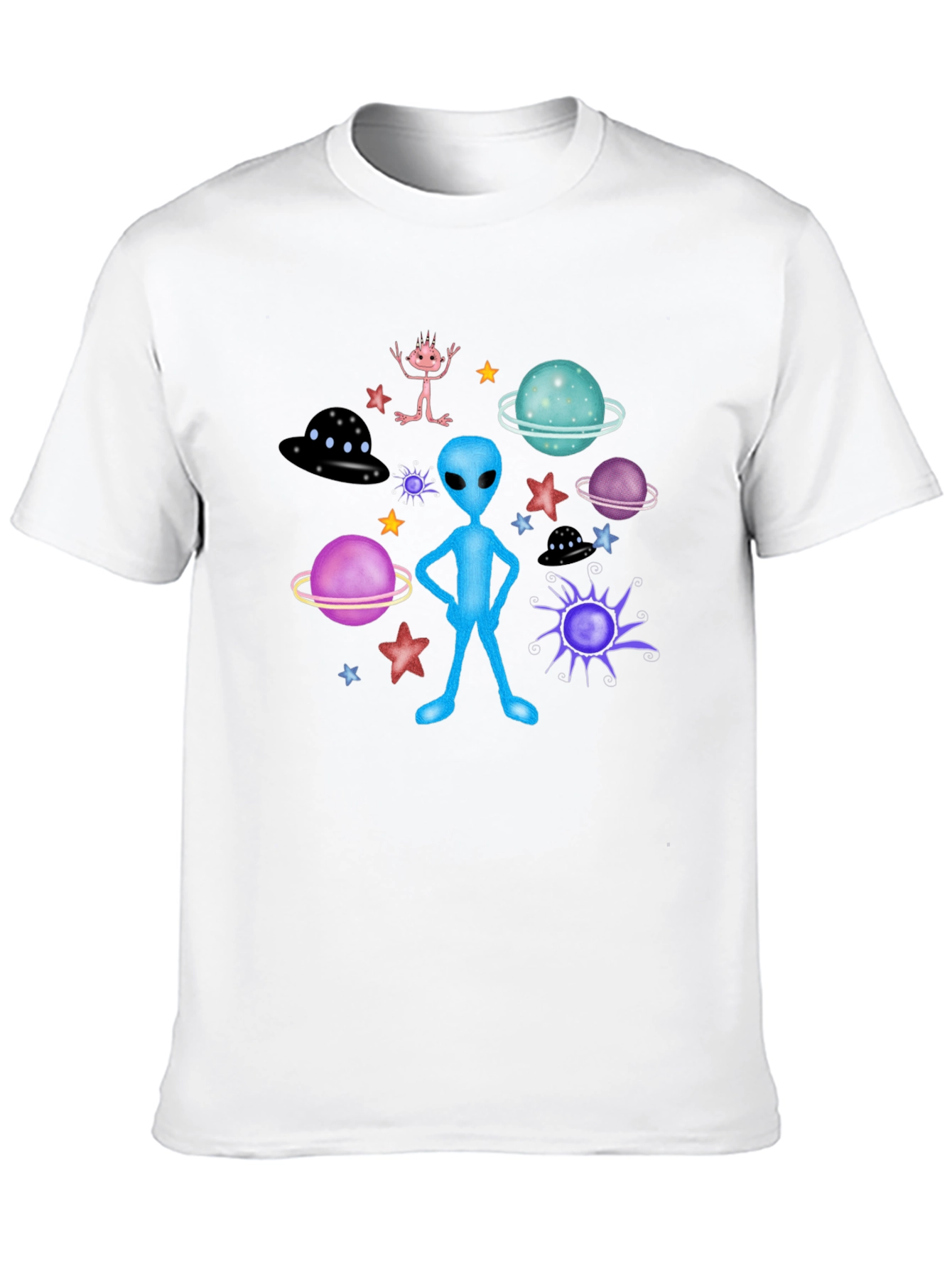 Alien Graphic Tee - Space Galaxy Print