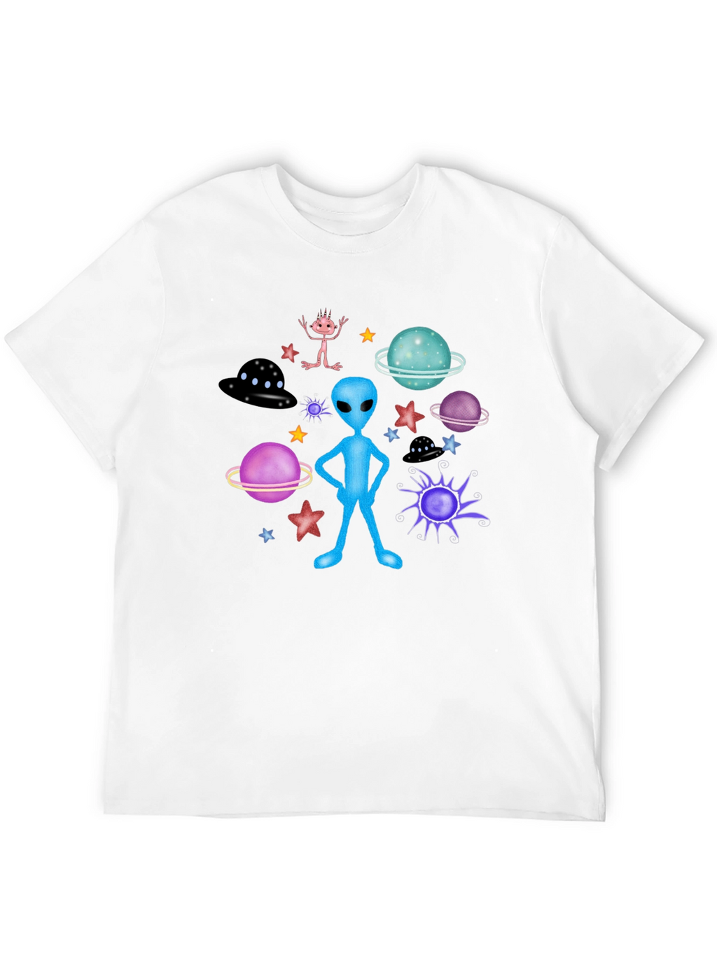 Alien Graphic Tee - Space Galaxy Print