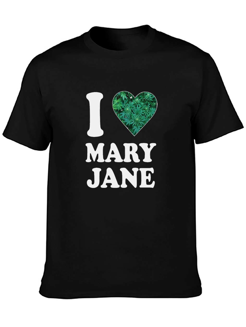 I Heart Mary Jane T-Shirt - Cannabis Leaf Design