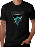 Miami South Beach Graphic Tee - Surfer Design