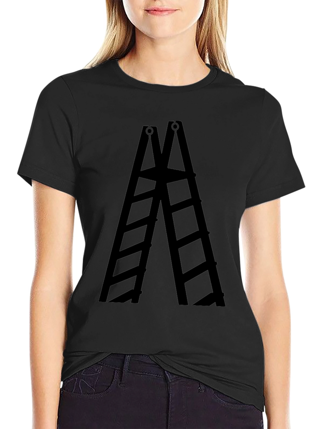 Ladder Graphic Tee - Solid Black