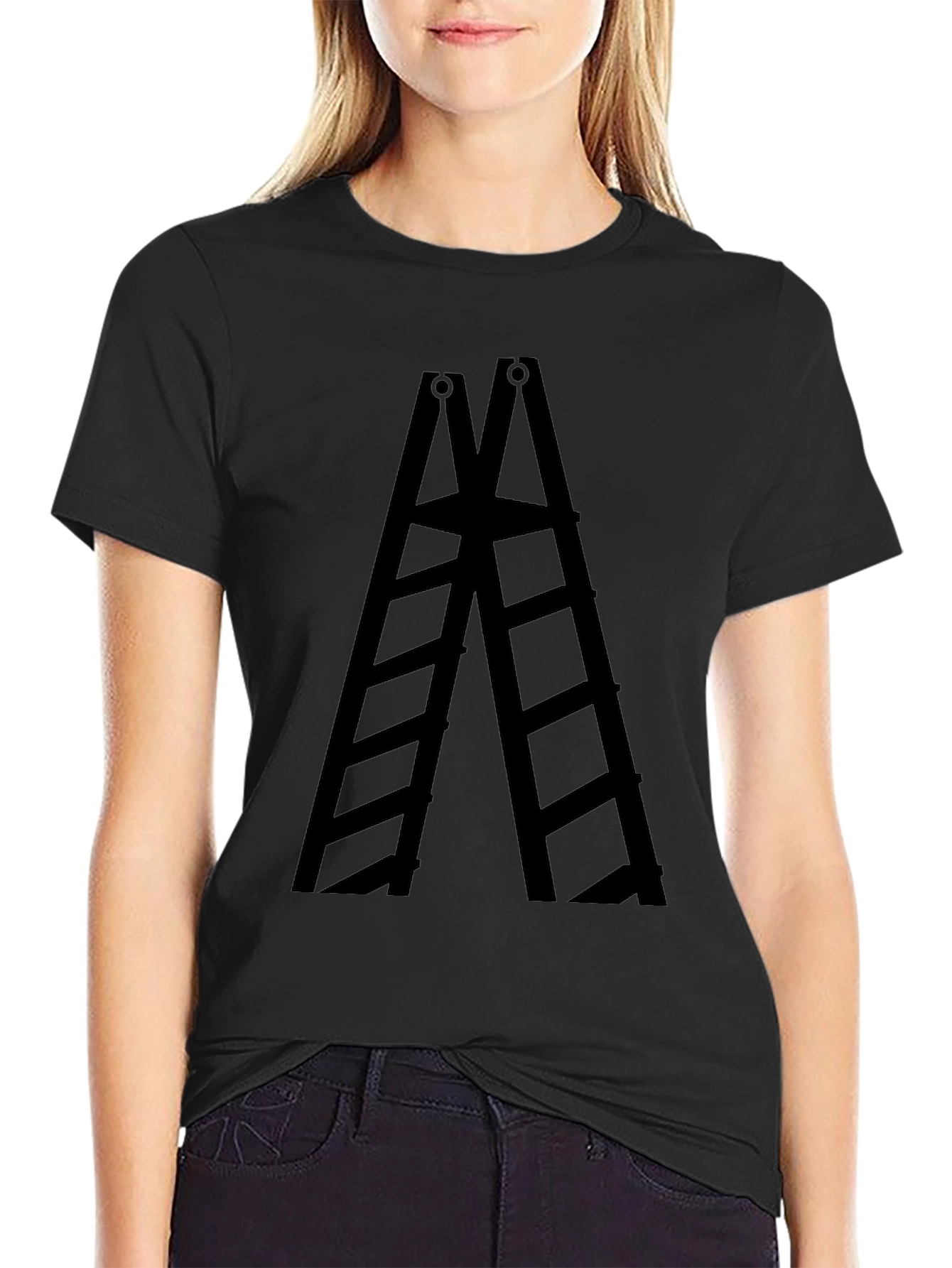 Ladder Graphic Tee - Solid Black