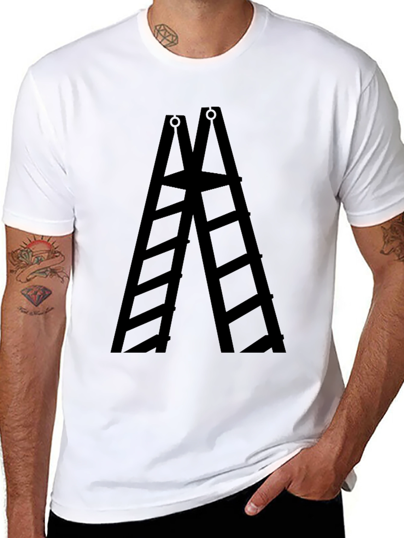 Ladder Graphic Tee - Solid Black