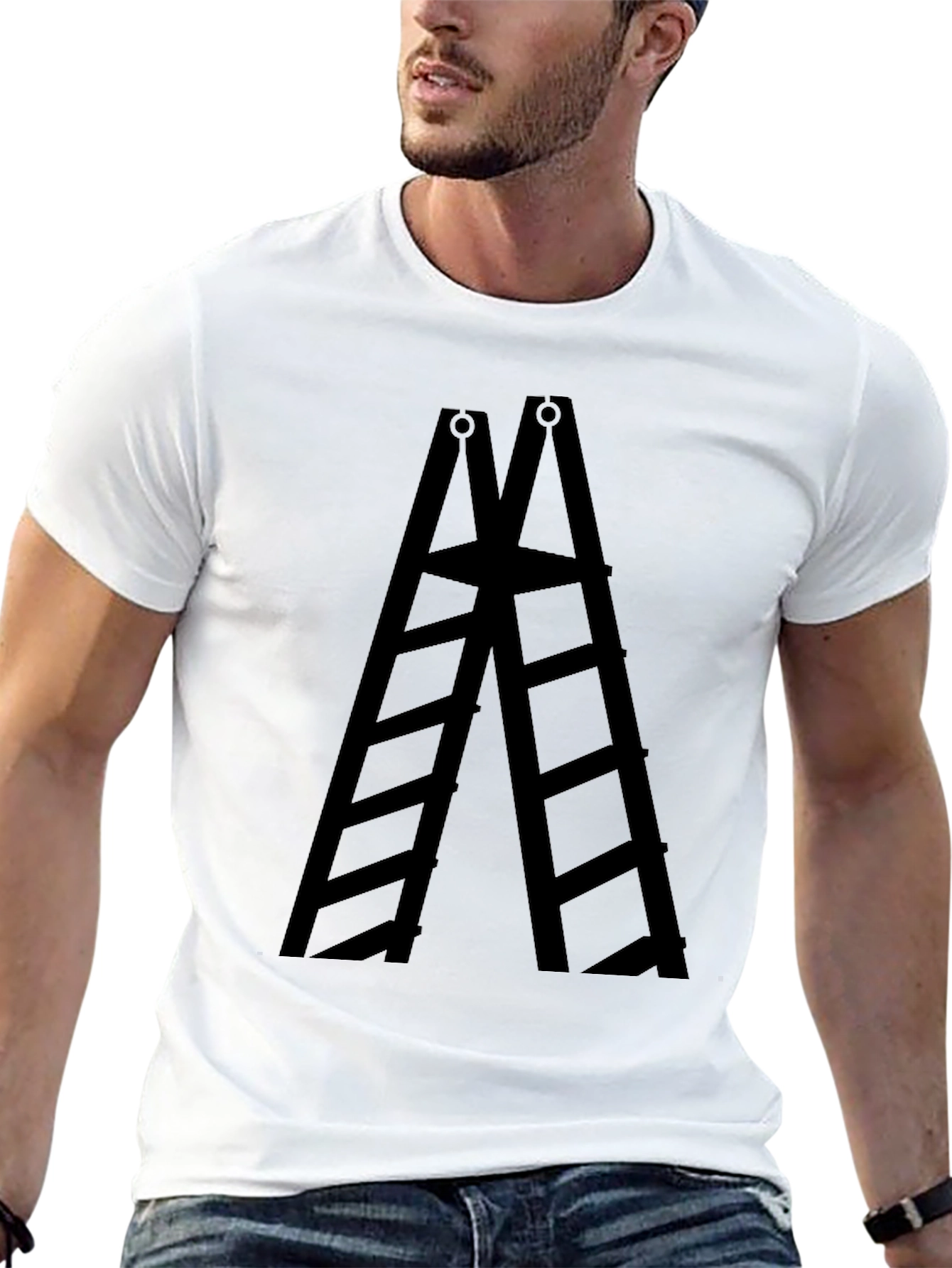 Ladder Graphic Tee - Solid Black