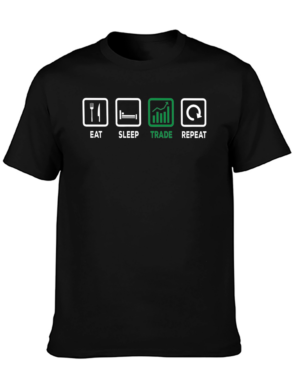 Eat Sleep Trade Repeat Black T-Shirt