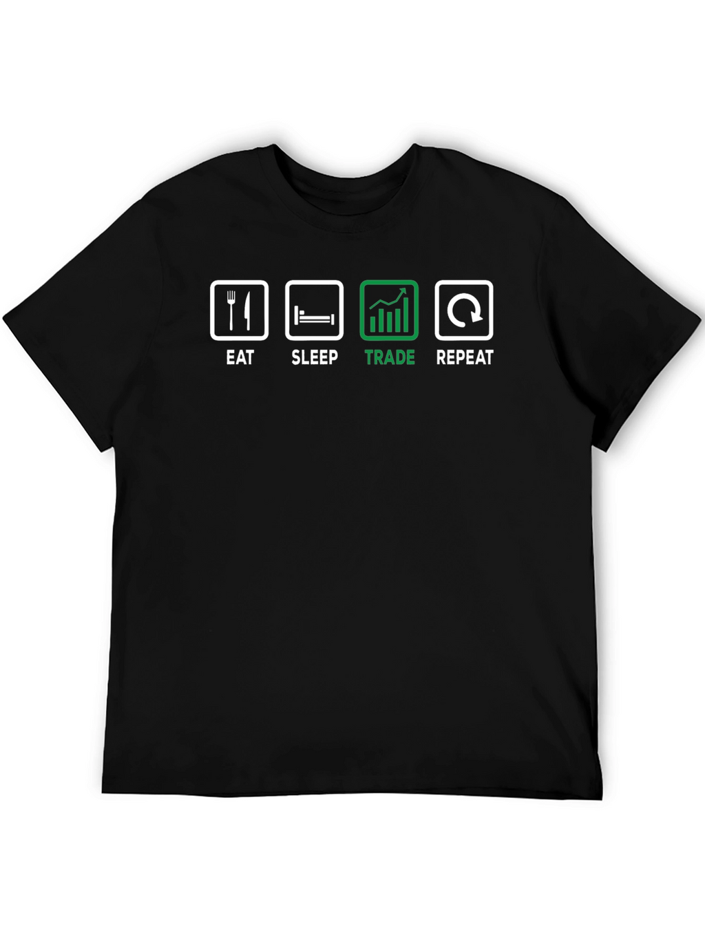 Eat Sleep Trade Repeat Black T-Shirt