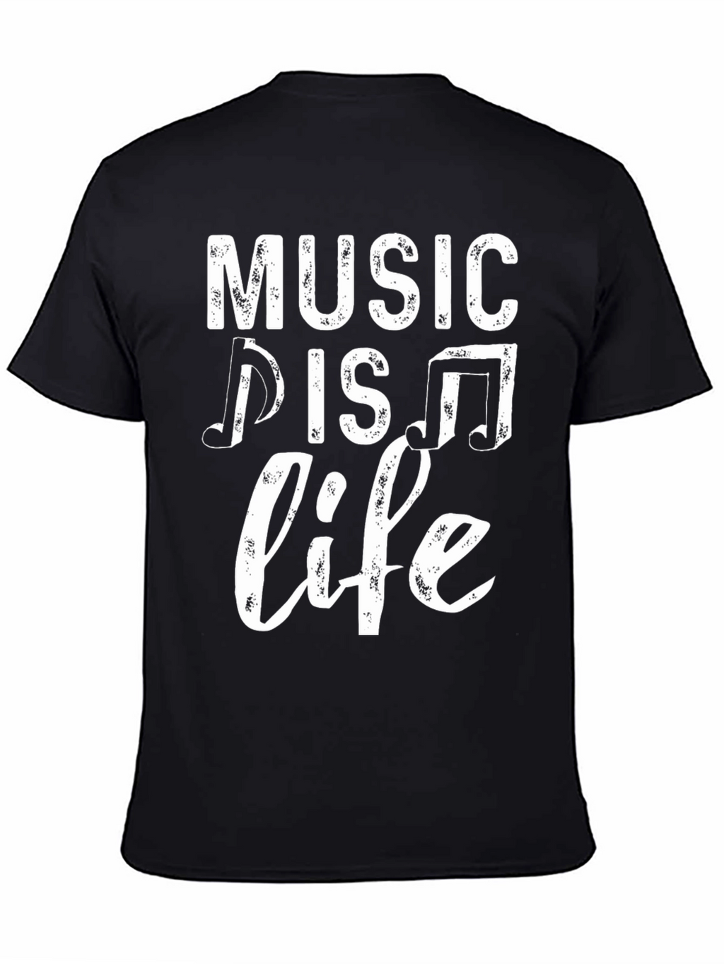 Music is Life Graphic T-Shirt - Black