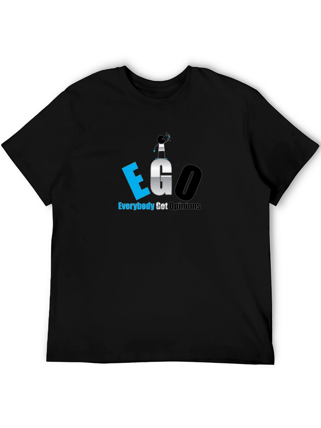 EGO Everybody Got Opinions Black T-Shirt