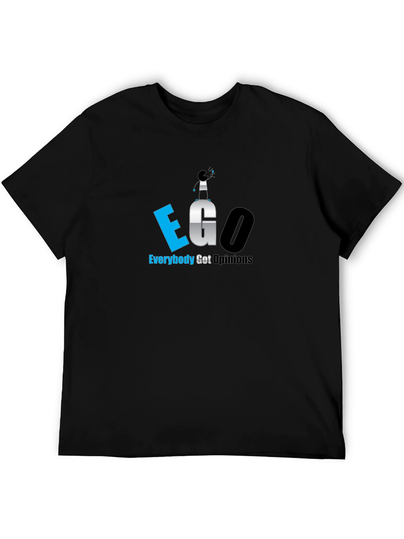 EGO Everybody Got Opinions Black T-Shirt