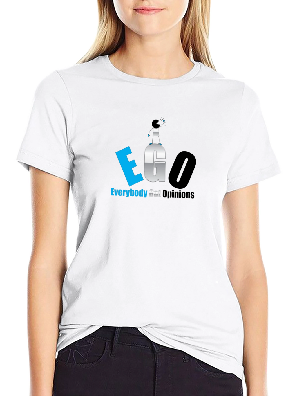 EGO Everybody Got Opinions Black T-Shirt
