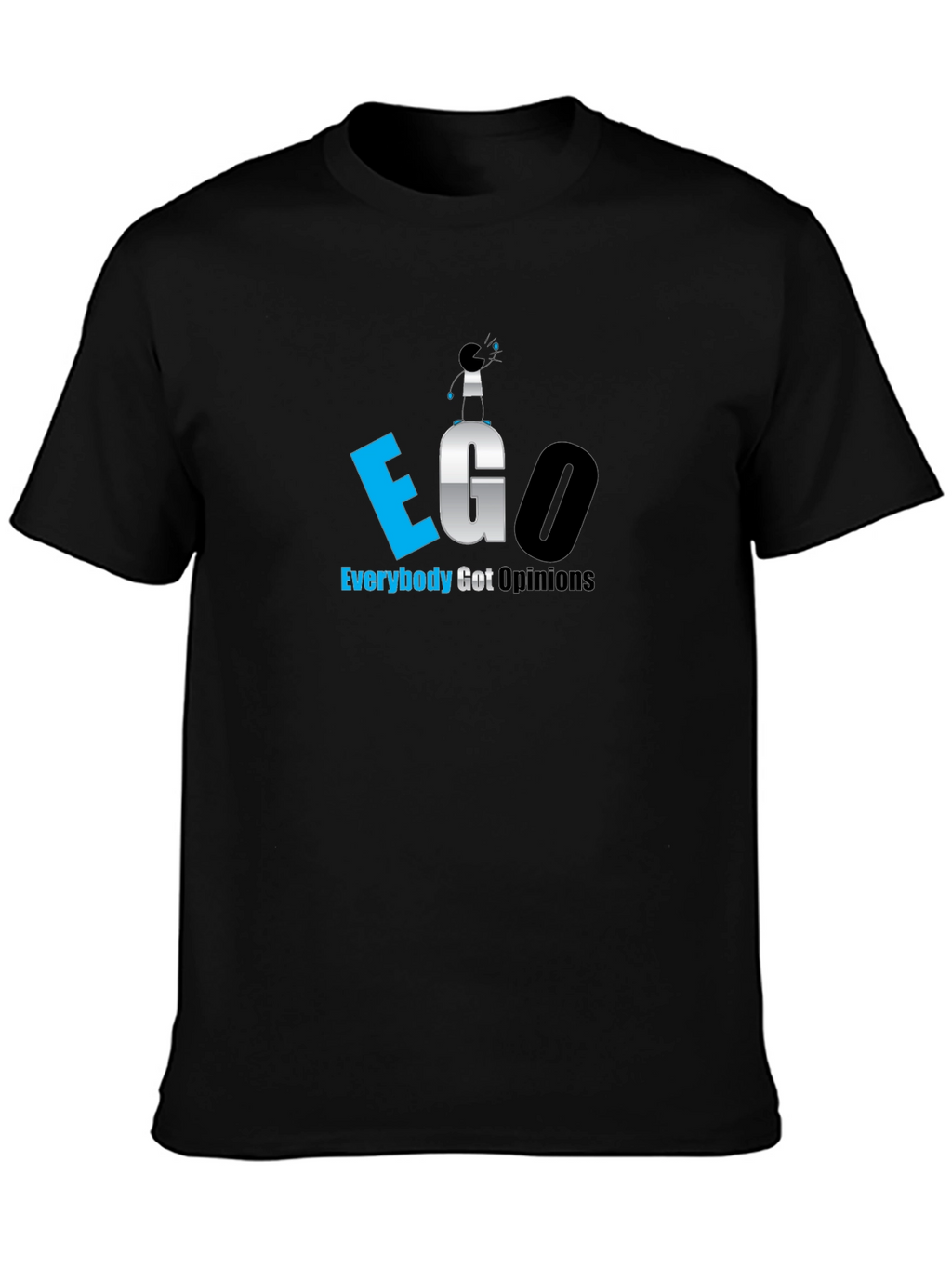 EGO Everybody Got Opinions Black T-Shirt