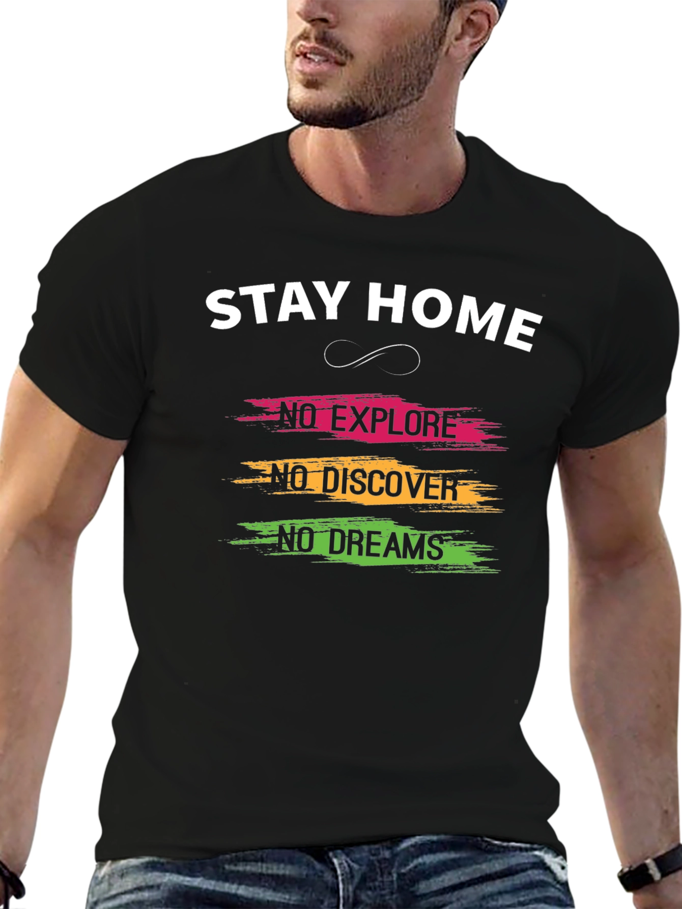 Stay Home Graphic T-Shirt - Explore Discover Dream
