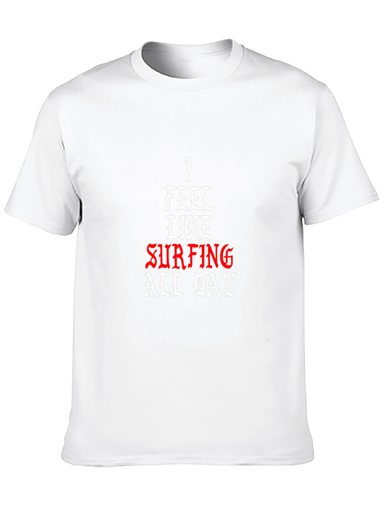 I Feel Like Surfing All Day Black T-Shirt