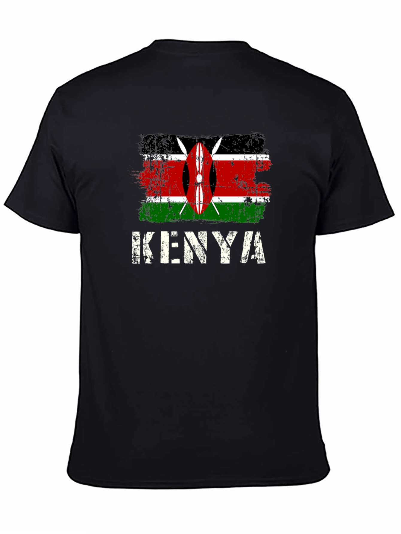 Kenya Flag T-Shirt - Distressed Design