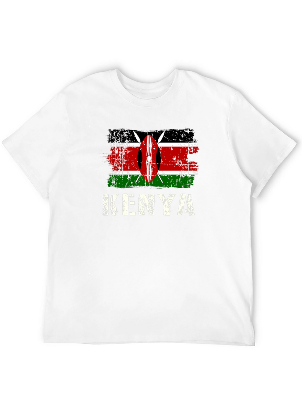 Kenya Flag T-Shirt - Distressed Design