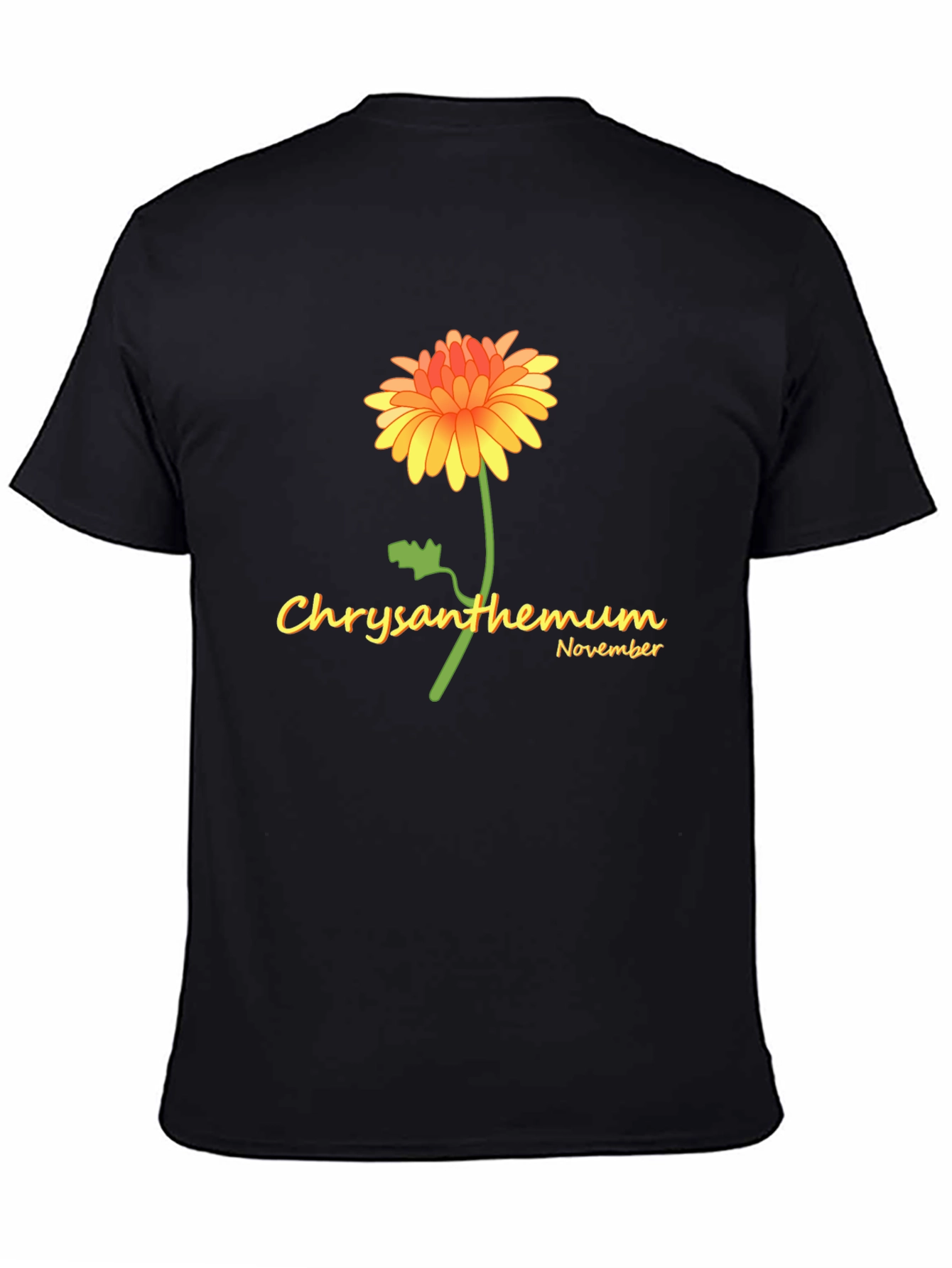 Chrysanthemum November Black T-Shirt