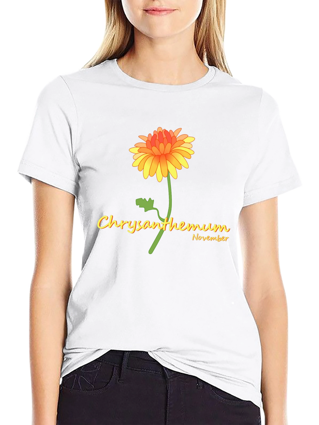 Chrysanthemum November Black T-Shirt