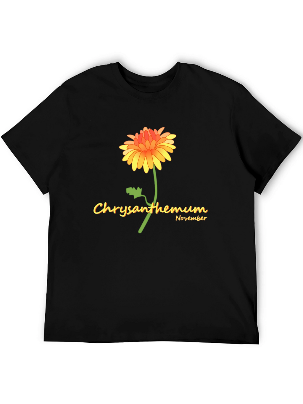 Chrysanthemum November Black T-Shirt