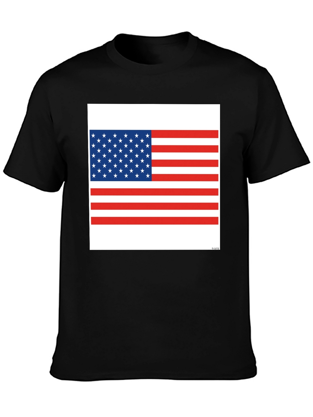 American Flag Graphic Print Black T-Shirt