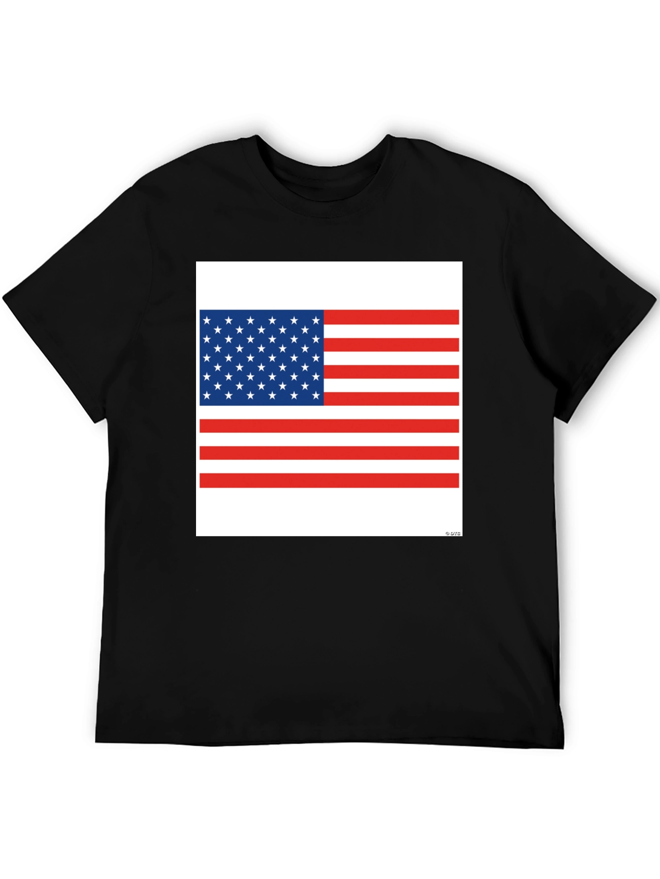 American Flag Graphic Print Black T-Shirt
