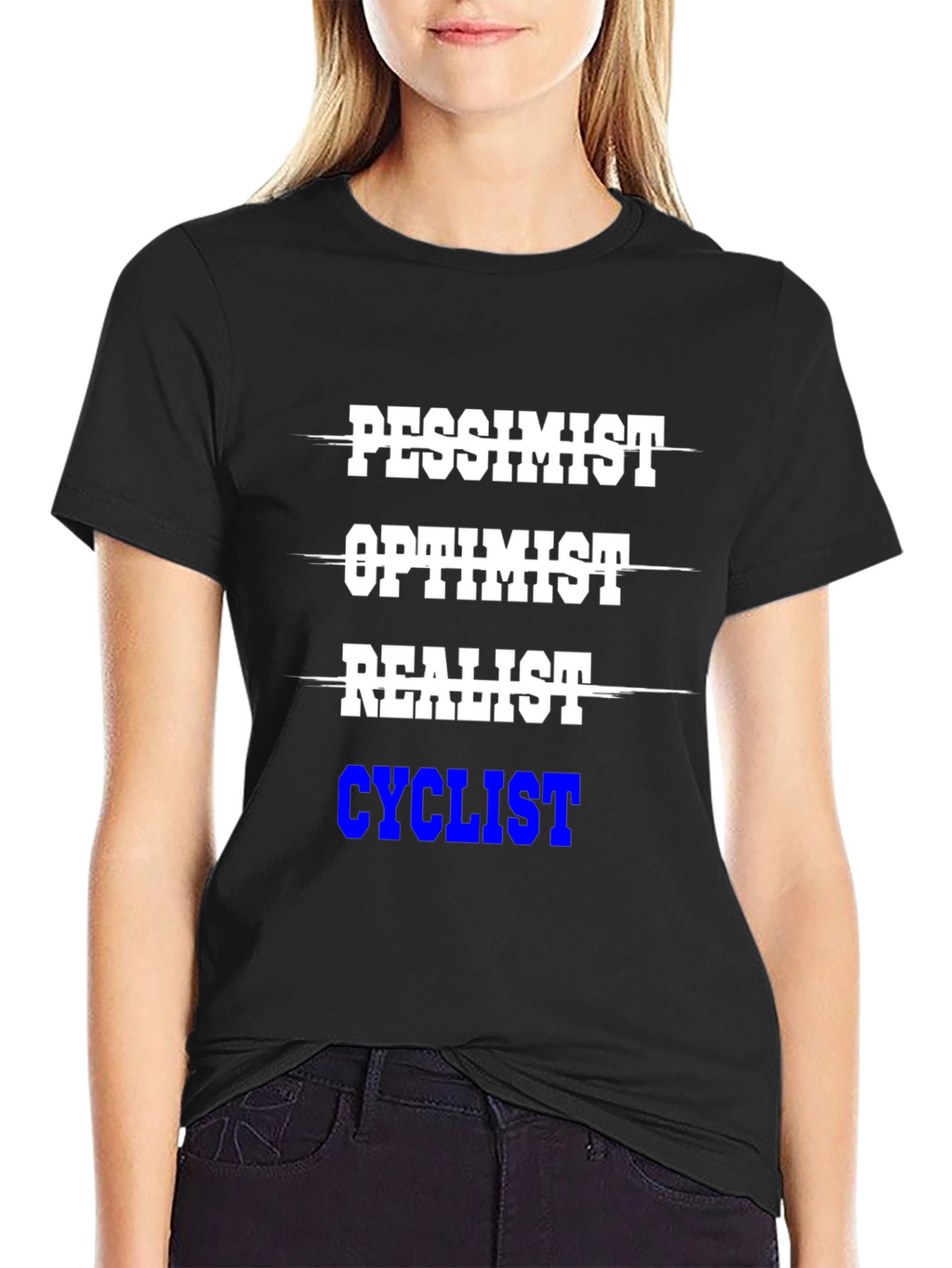 Cyclist T-Shirt - Pessimist Optimist Realist