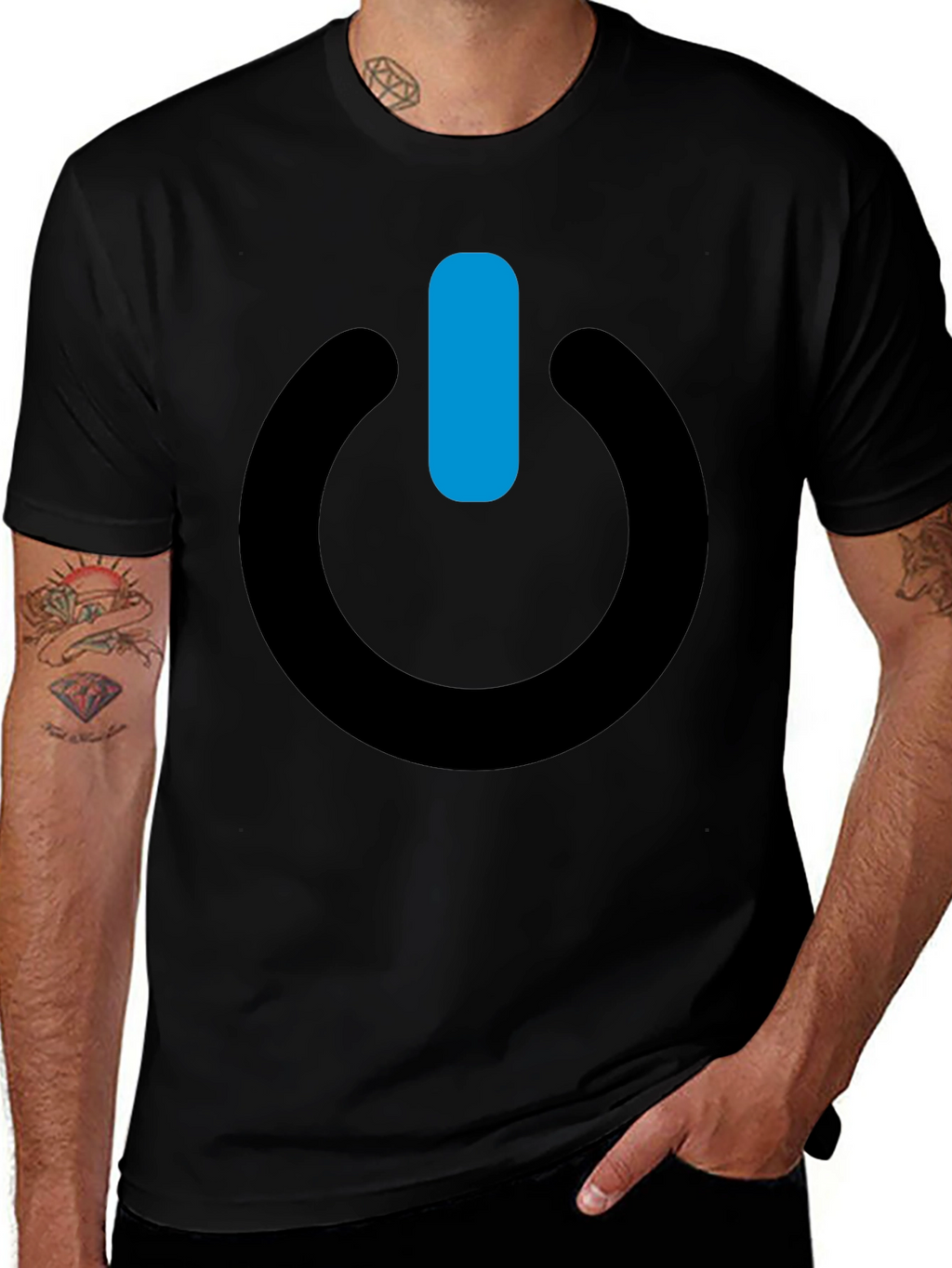 Power On Black T-Shirt - Stylish & Comfortable