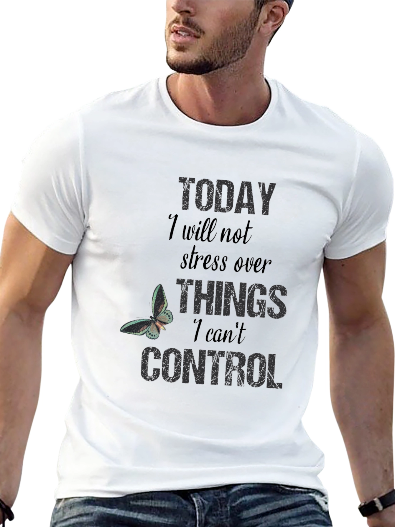 Inspirational Graphic T-Shirt: Stress Less