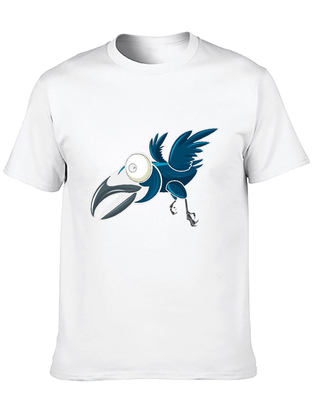 Cartoon Crow Graphic Tee - Black