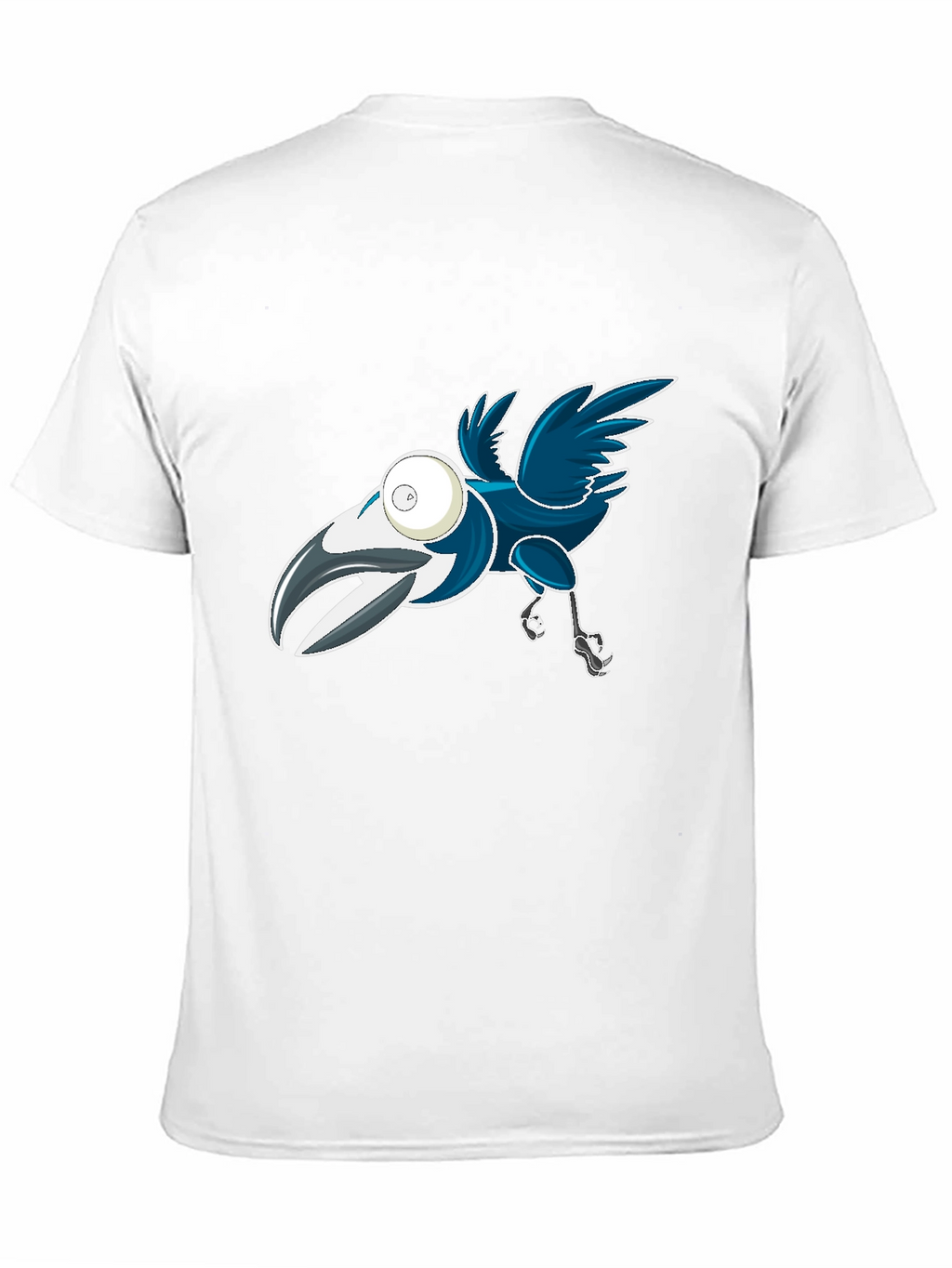 Cartoon Crow Graphic Tee - Black