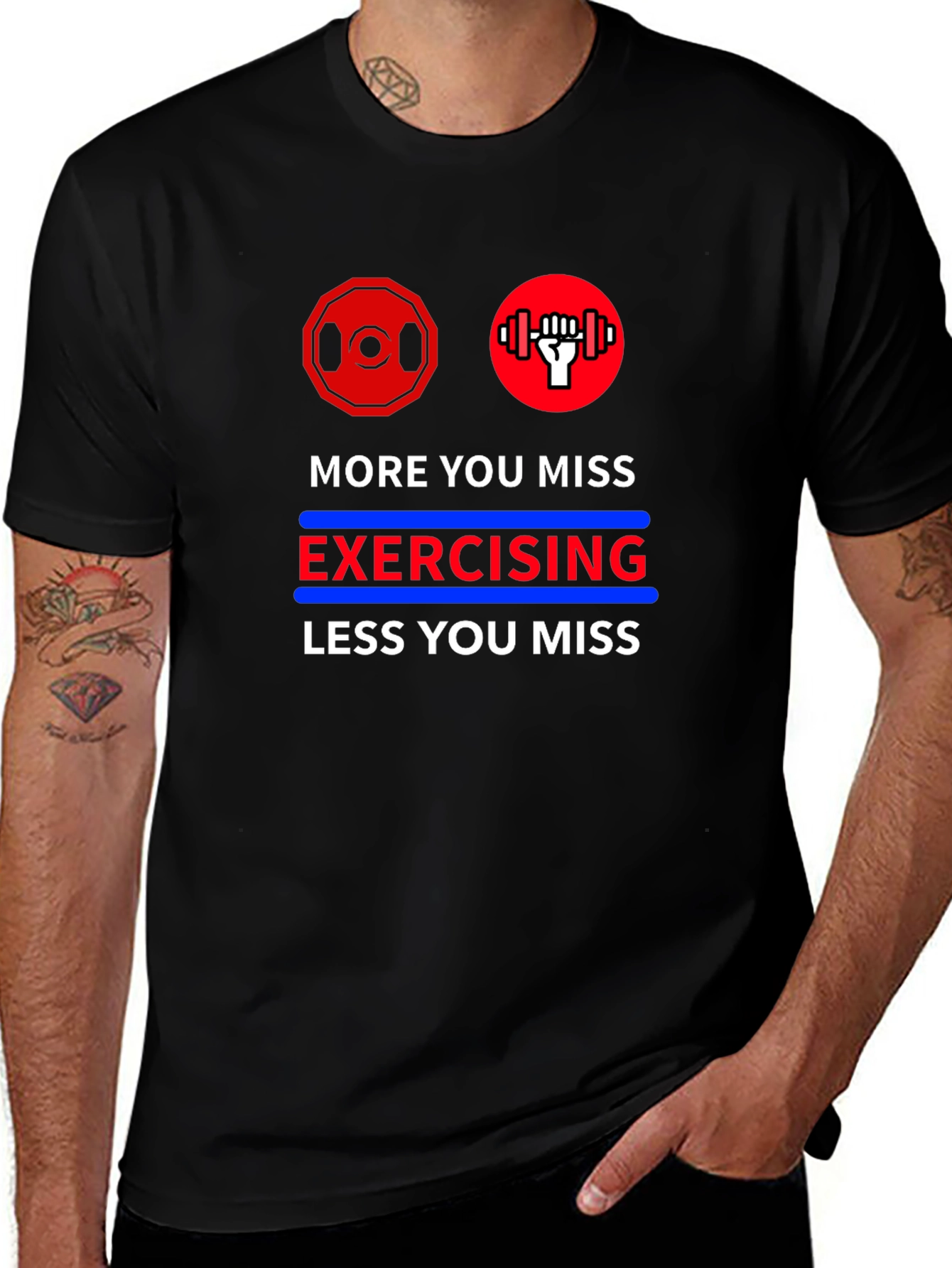 Motivational Workout T-Shirt - More You Miss Exercising