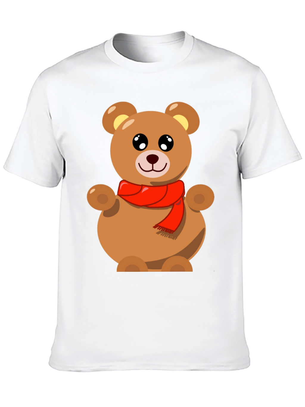 Cute Teddy Bear Graphic Tee - Black