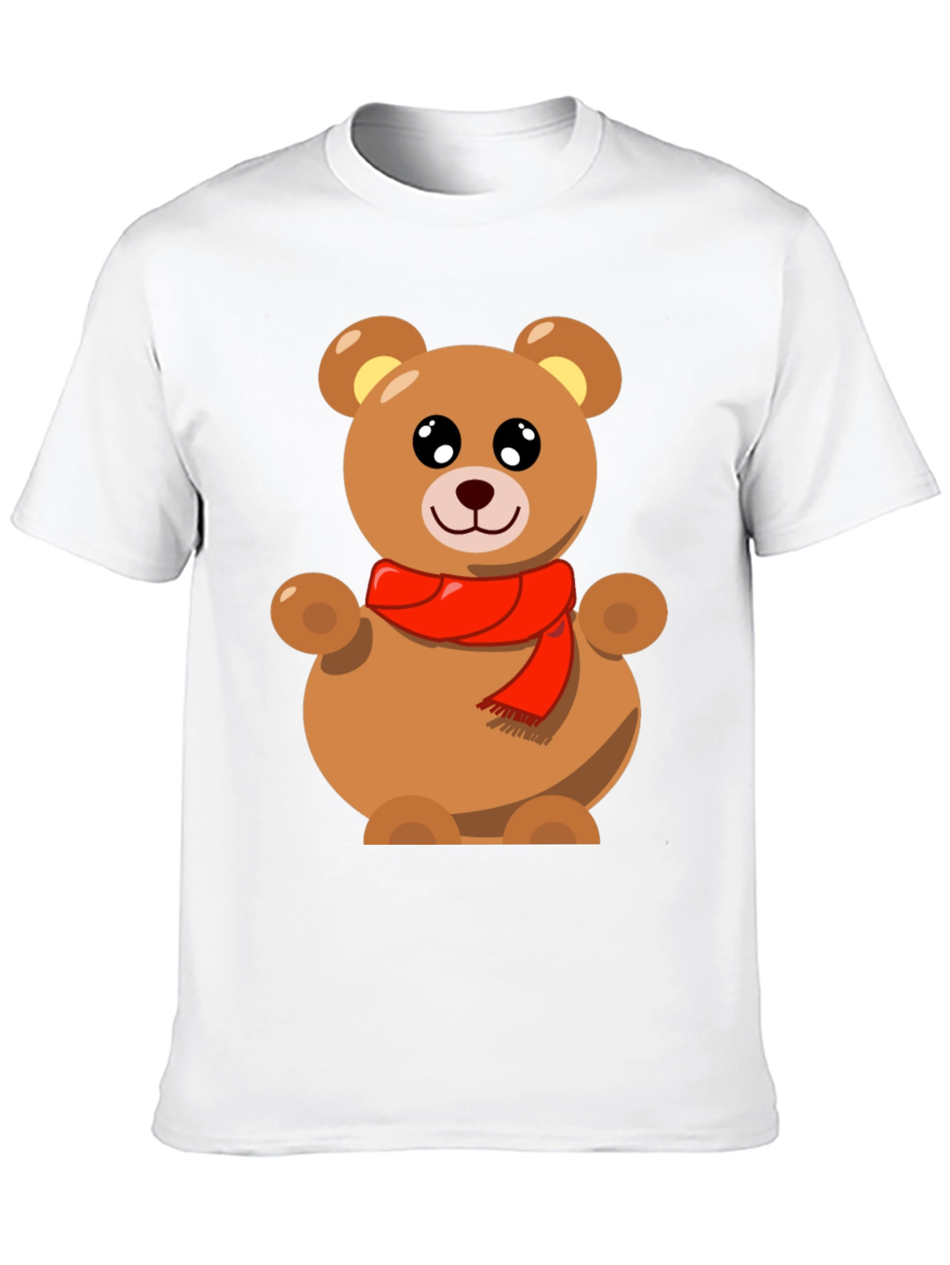 Cute Teddy Bear Graphic Tee - Black
