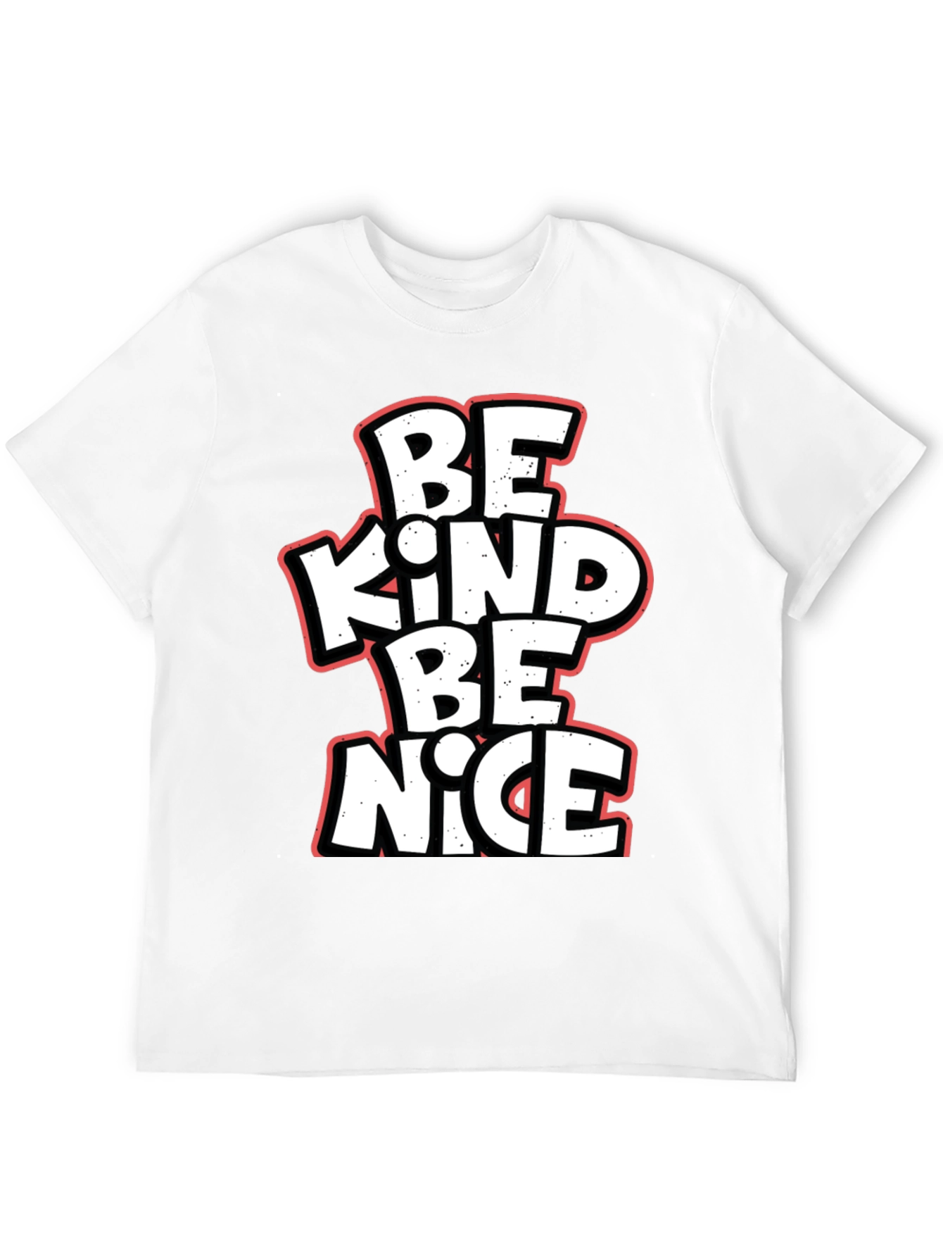 Be Kind Be Nice Black Graphic T-Shirt