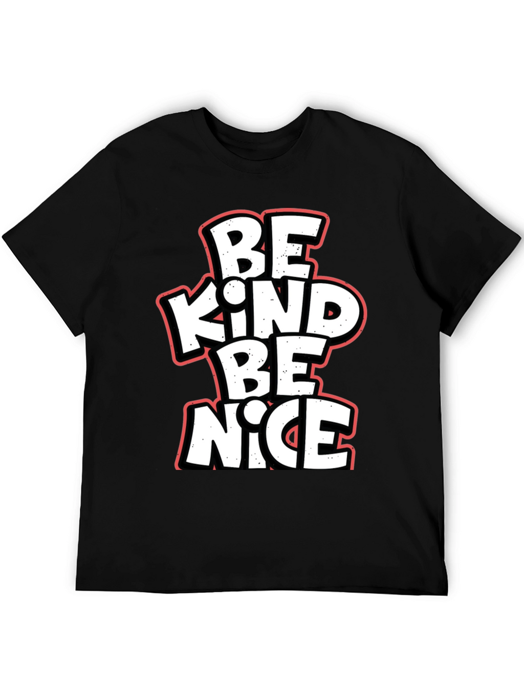 Be Kind Be Nice Black Graphic T-Shirt