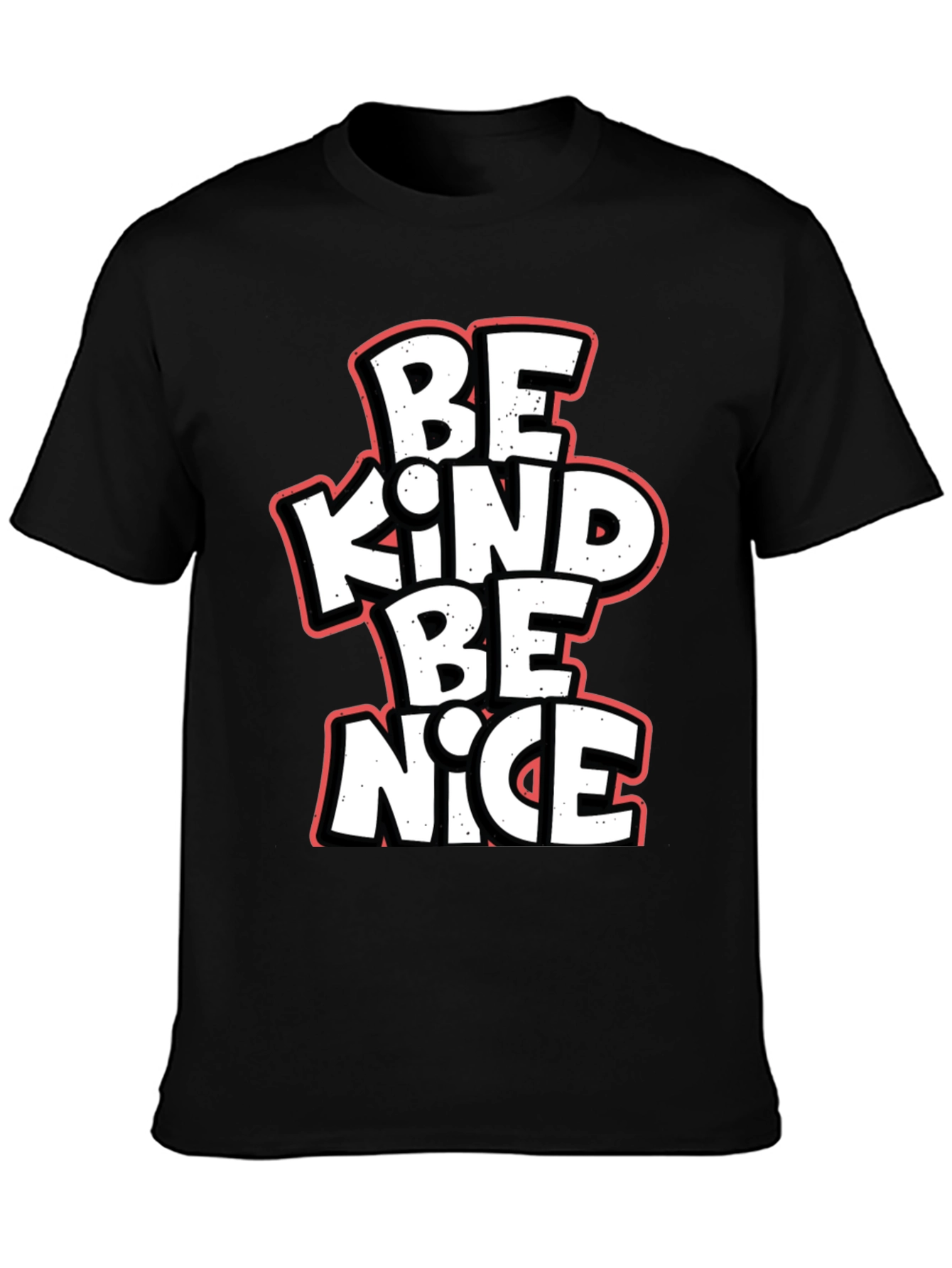 Be Kind Be Nice Black Graphic T-Shirt