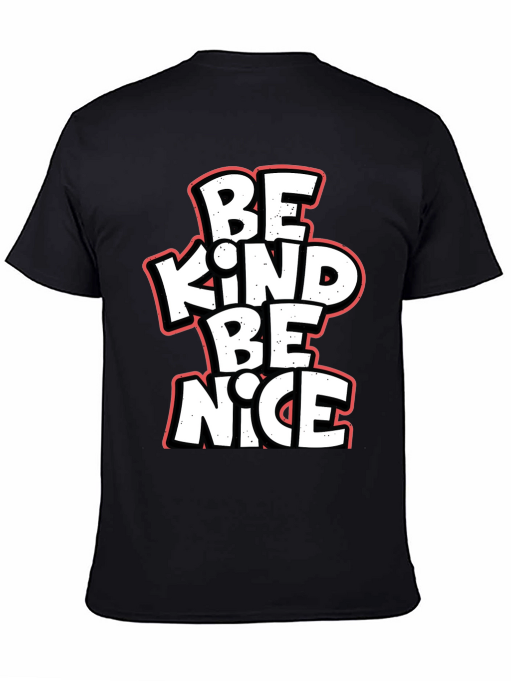 Be Kind Be Nice Black Graphic T-Shirt