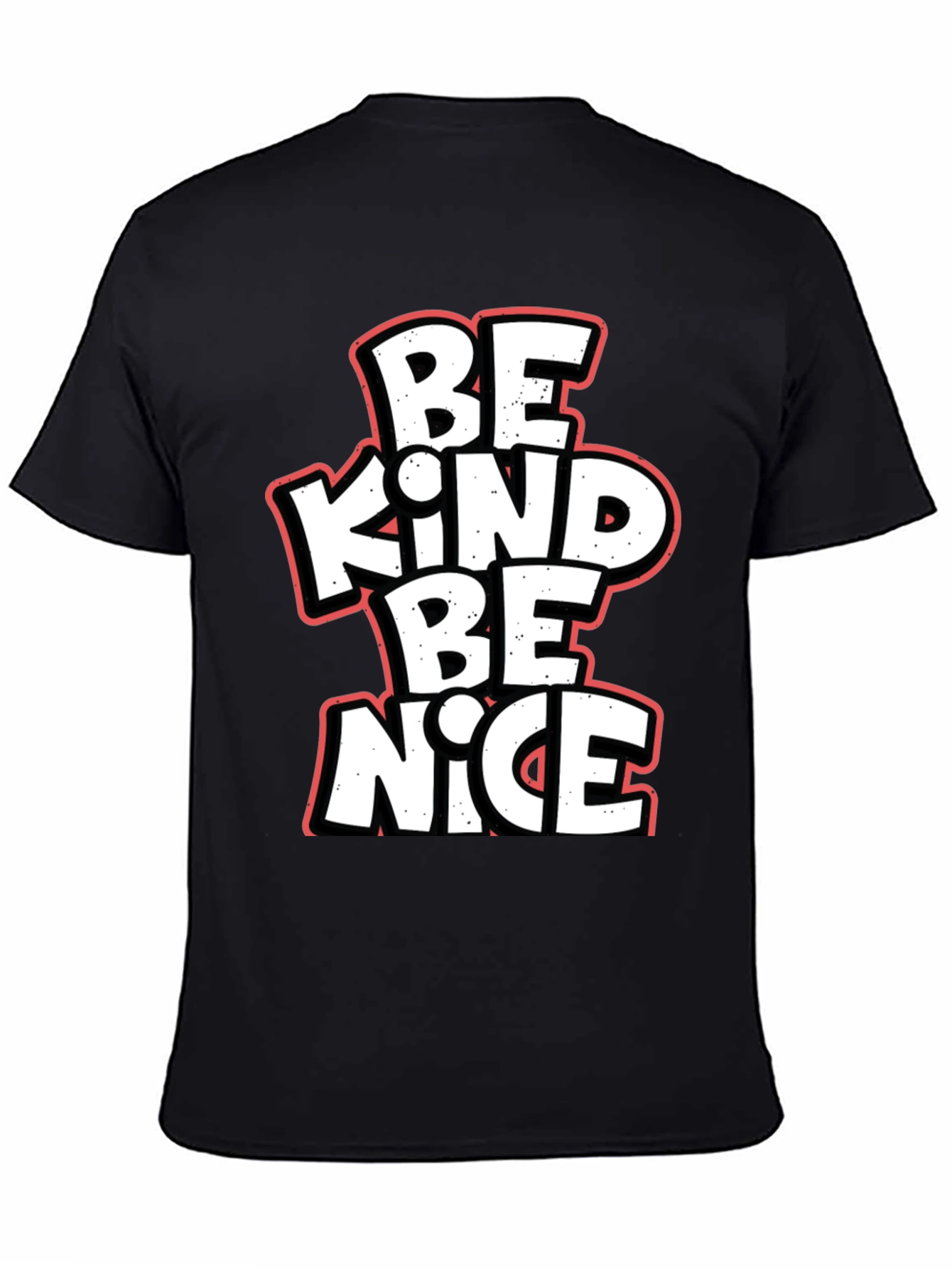 Be Kind Be Nice Black Graphic T-Shirt