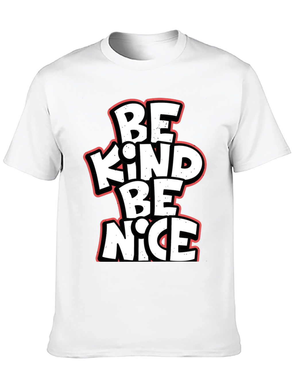 Be Kind Be Nice Black Graphic T-Shirt