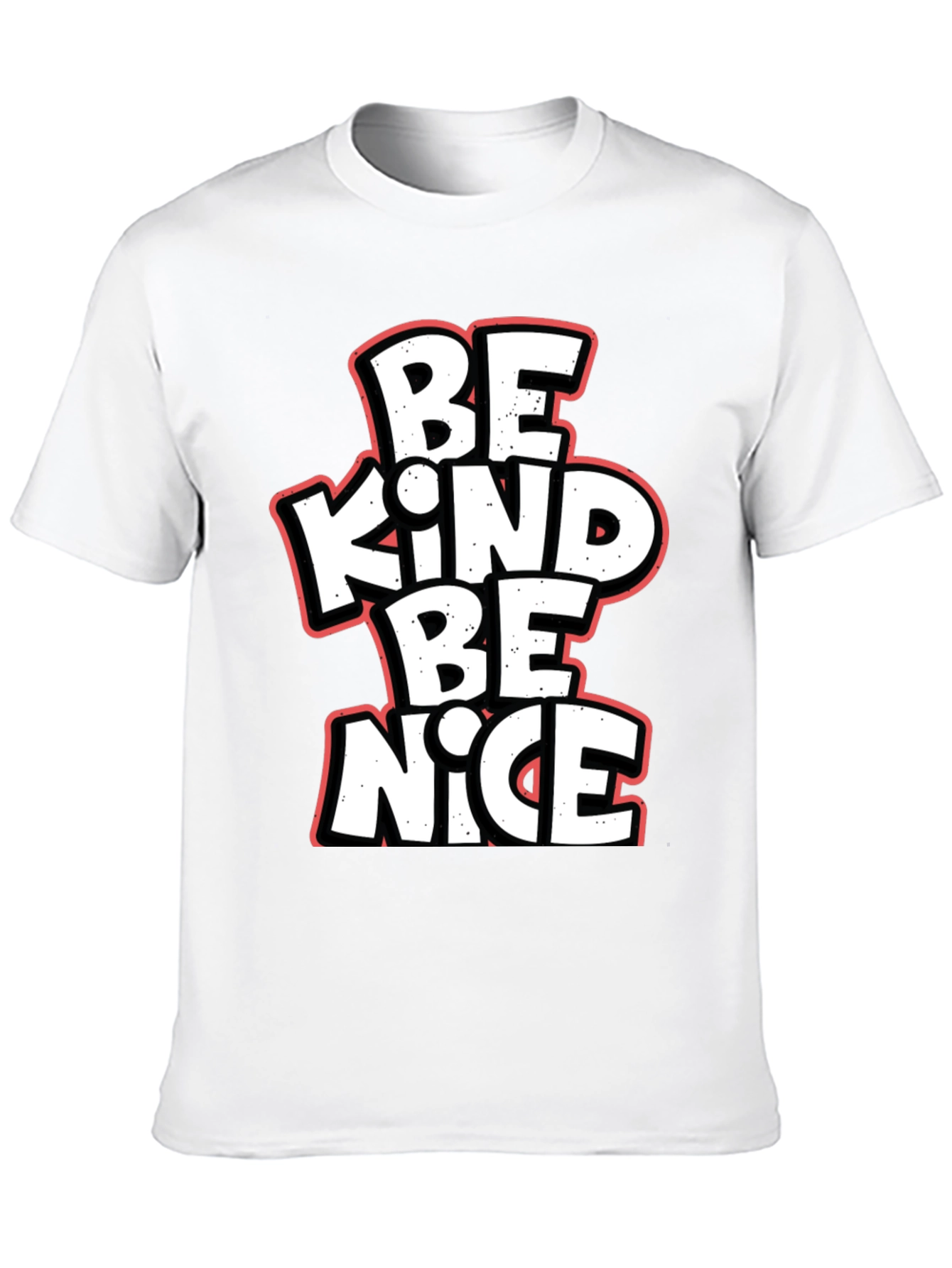Be Kind Be Nice Black Graphic T-Shirt