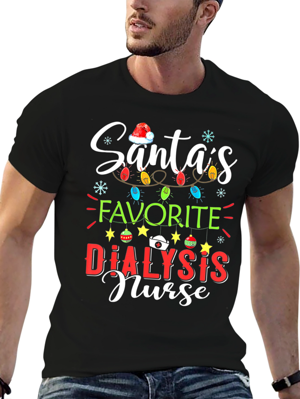 Santas Favorite Dialysis Nurse Christmas T-Shirt