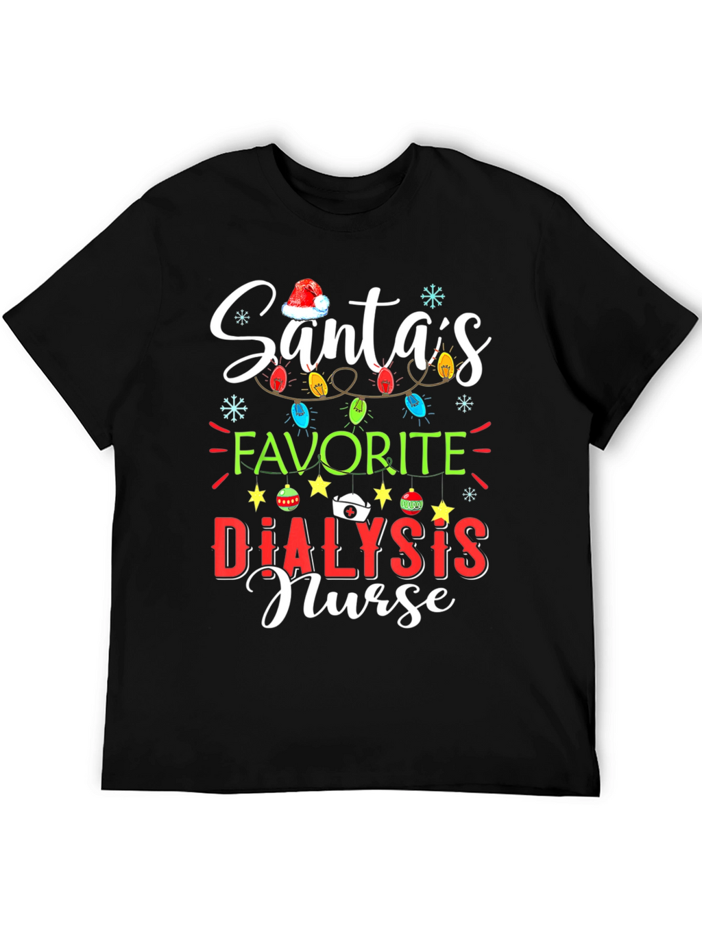 Santas Favorite Dialysis Nurse Christmas T-Shirt