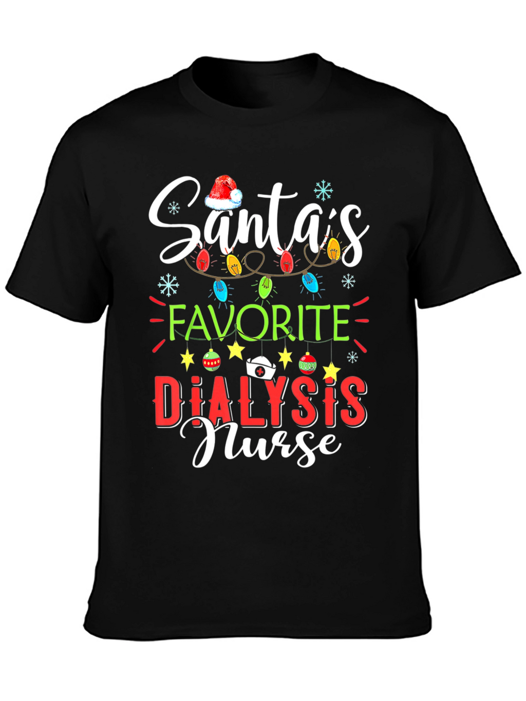 Santas Favorite Dialysis Nurse Christmas T-Shirt