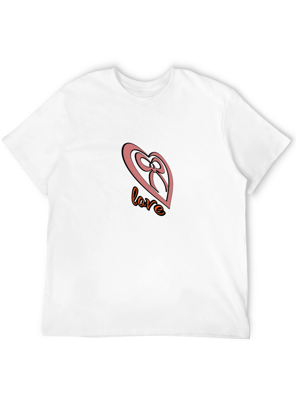 Love Heart Bow Black T-Shirt