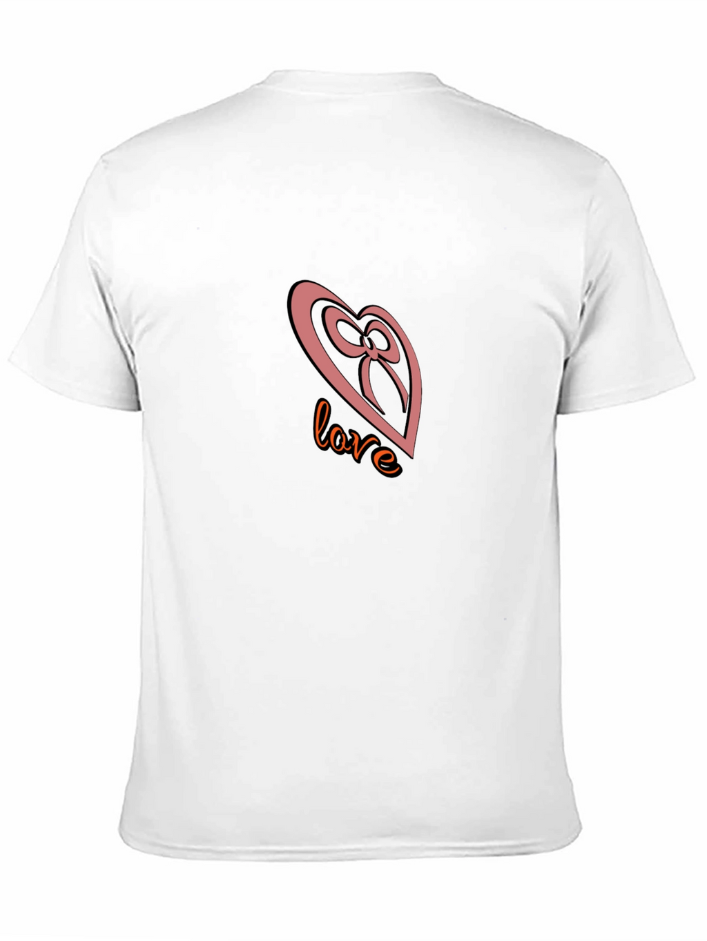 Love Heart Bow Black T-Shirt