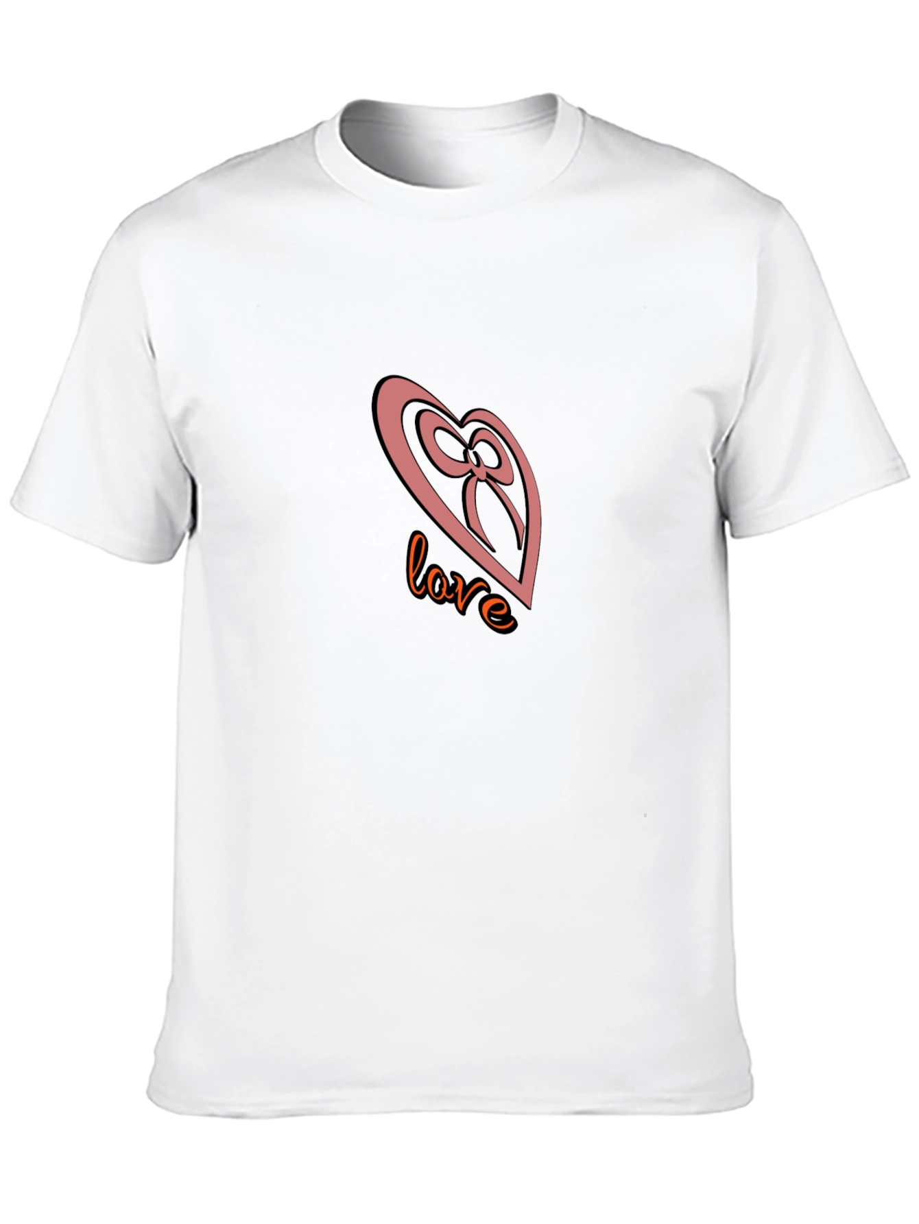 Love Heart Bow Black T-Shirt