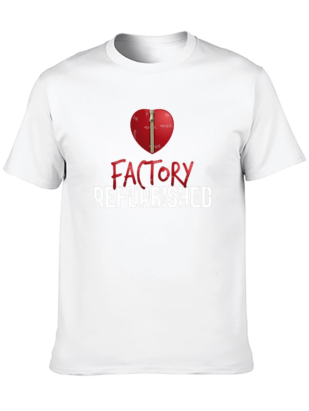 Factory Refurbished Heart Zipper Graphic T-Shirt