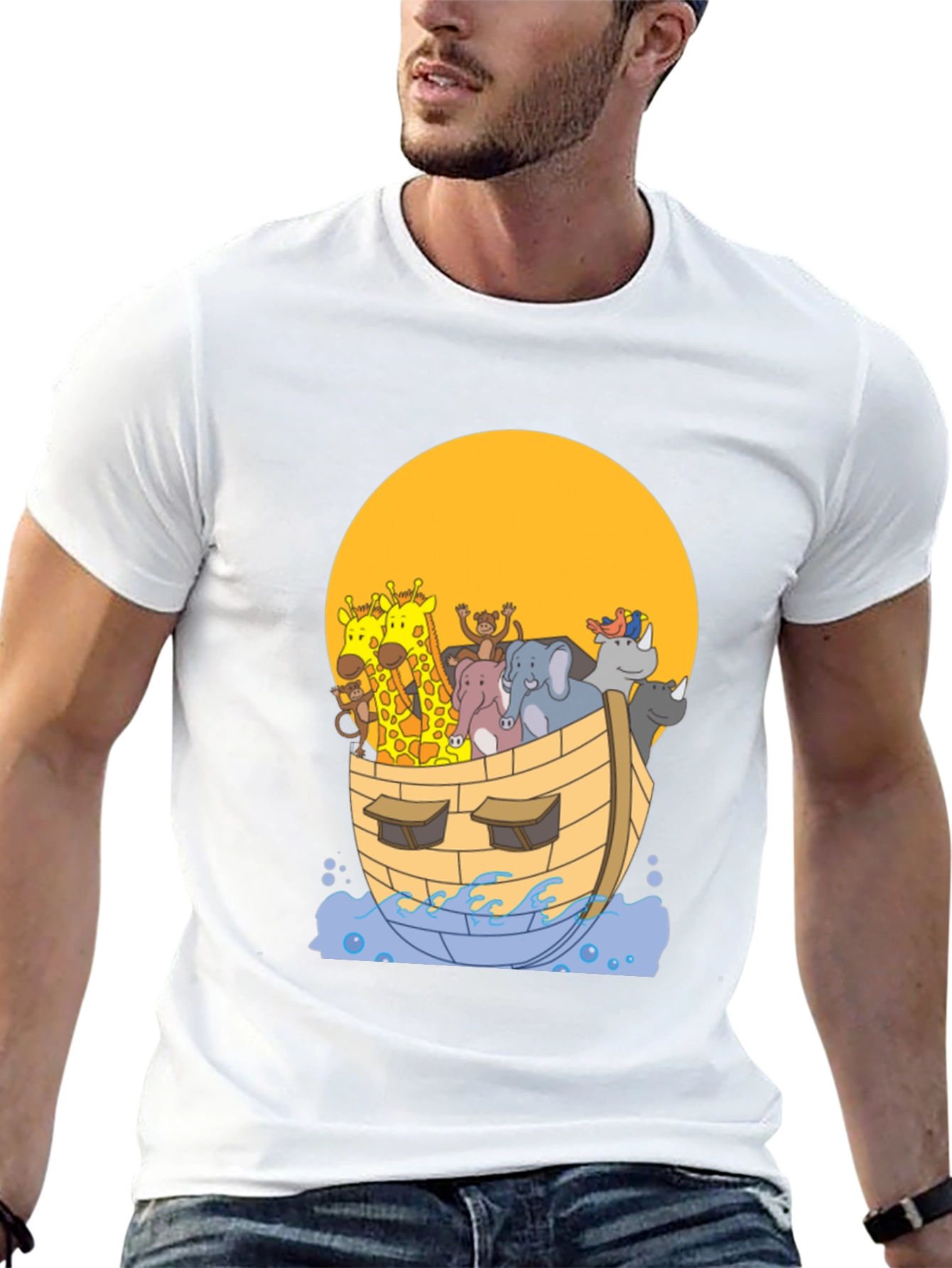 Noahs Ark Graphic Tee - Whimsical Animal Print Shirt
