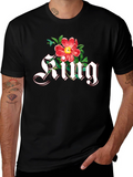 Floral King T-Shirt - Gothic Lettering Graphic Tee