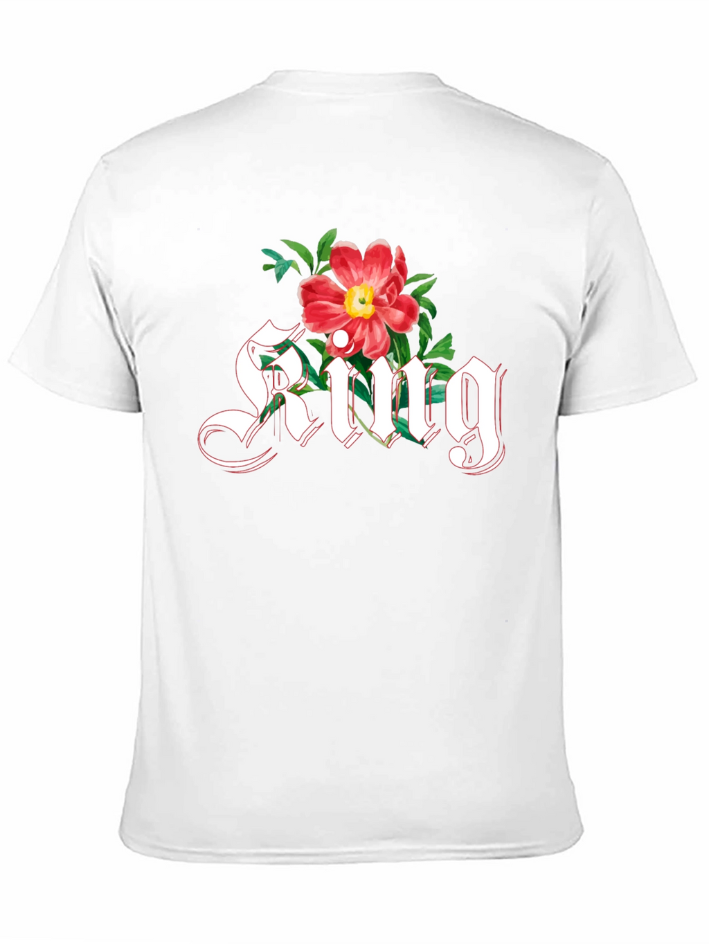 Floral King T-Shirt - Gothic Lettering Graphic Tee