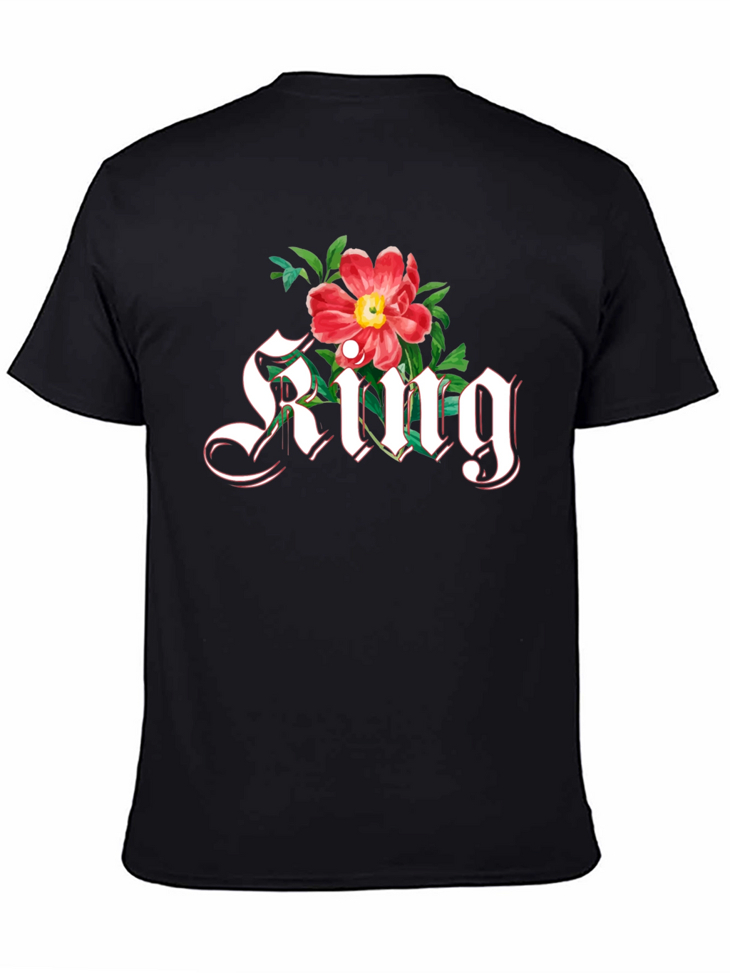 Floral King T-Shirt - Gothic Lettering Graphic Tee